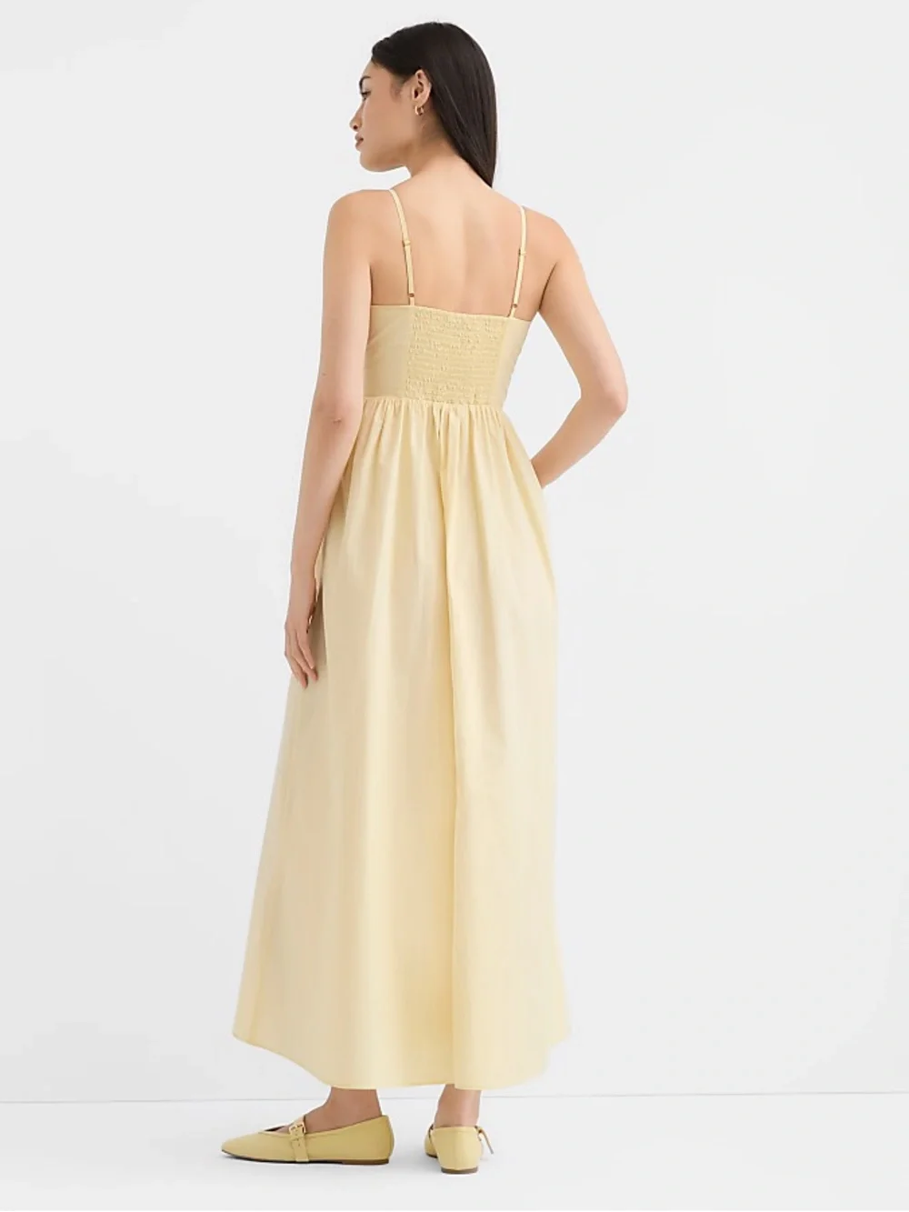 NWT - LOFT Pale Yellow Smocked Bust Maxi Dress - Picture 2 of 2